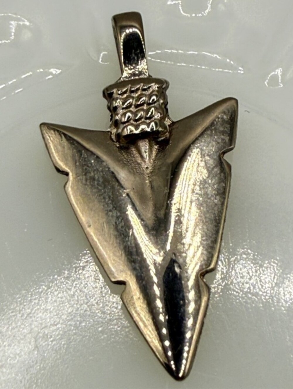 Silver Arrowhead Pendant - Metallic Silver